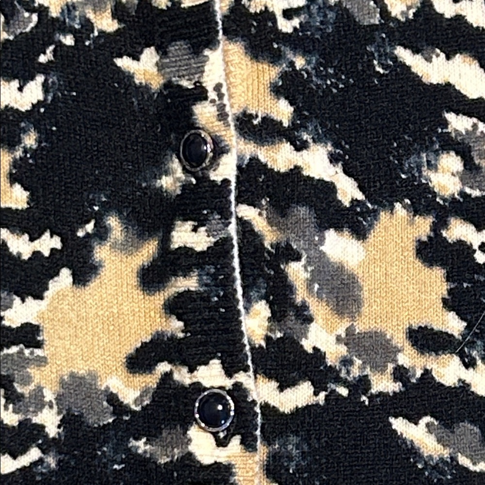 Designers Originals Vintage Cream/Black Patterned Button-Front Cardigan size L - Picture 3 of 5
